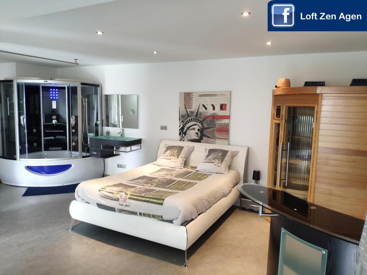 Loft Zen Spa Balneo Parking Gratuit Sauna Hammam Billard 阿让 外观 照片